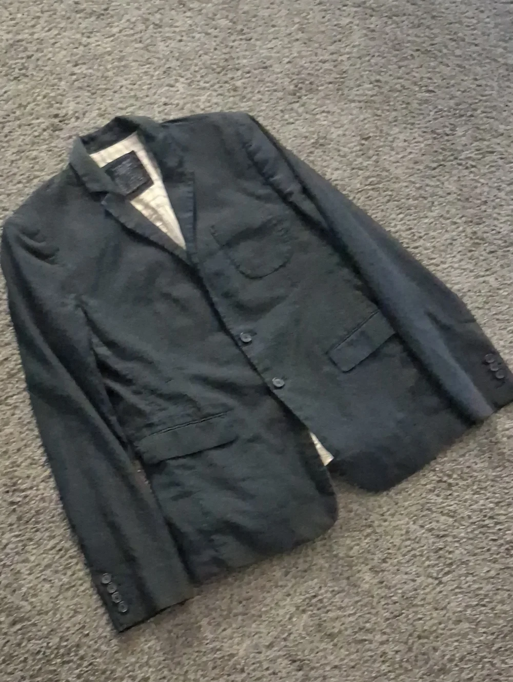 AllSaints Spitalfields Ballast Jacket Blazer Linen Blend Black Mens Size 40